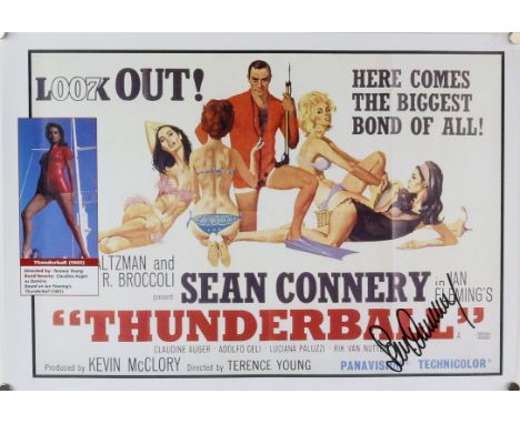 James Bond  - a print of a Thunderball poster signed by Sean Connery, rolled, 30 x 42 cm. 