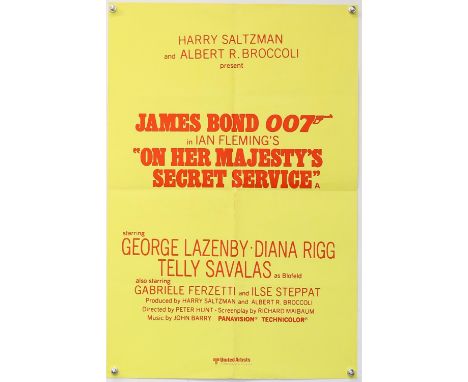 James Bond On Her Majesty's Secret Service (Re-Release) British Double Crown film poster, starring George Lazenby, United Art