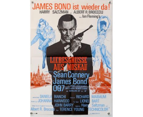 James Bond - Two German A1 film posters (R-1980's) From Russia With Love and The Man With the Golden Gun, both folded, 23 x 3