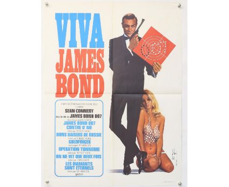 James Bond From Russia with Love (1963) French Medium poster (R 1970s), signed by the artist Yves Thos in 2015, folded, 23 1/