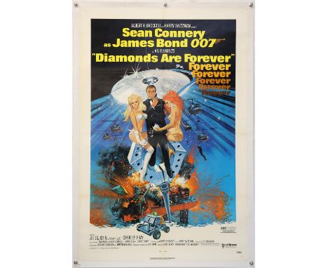 James Bond Diamonds Are Forever (1971) US One sheet film poster, starring Sean Connery, art by Robert McGinnis, linen backed,