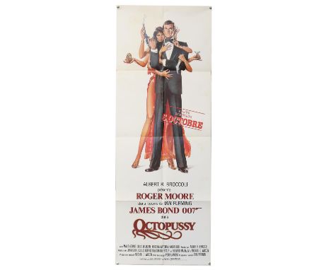 James Bond Octopussy (1983) French Insert film poster, folded, 22 3/4 x 62 inches.
