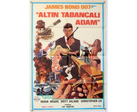 James Bond The Man With The Golden Gun (1974) Turkish One Sheet film poster, starring Roger Moore & Christopher Lee, 26.5 x 3