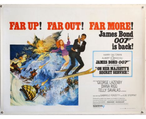 James Bond On Her Majesty's Secret Service (1969) British Quad film poster, starring George Lazenby, linen backed, 30 x 40 in