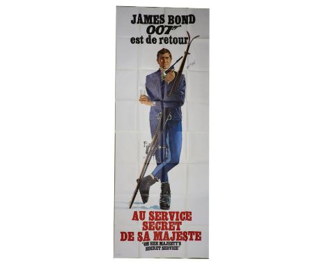 James Bond On Her Majesty's Secret Service (1969) French 2-panel (1st release) poster, signed by George Lazenby who played 00