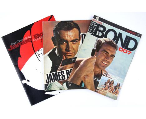 James Bond Diamonds Are Forever Double Crown poster (mounted), Three James Bond books including Bond 007, Bond In Focus and J
