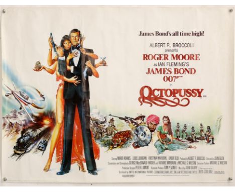 James Bond Octopussy (1983) British Quad film poster, starring Roger Moore, United Artists, rolled, 30 x 40 inches. 