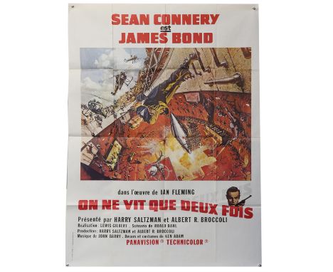 James Bond You Only Live Twice (R-1980's) French Grande film poster, artwork by Frank McCarthy, folded, 47 x 63 inches. 