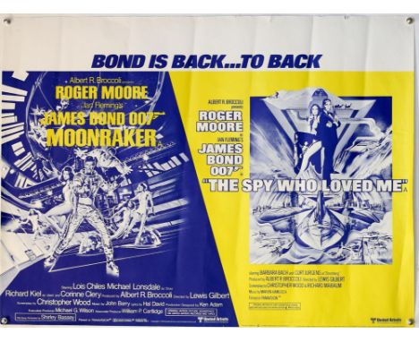 James Bond Moonraker / The Spy Who Loved Me (1979) British Quad Double Bill film poster, United Artists, rolled, 30 x 40 inch