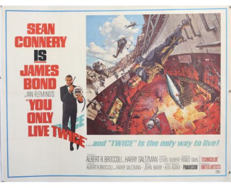 James Bond You Only Live Twice (1967) US Subway 'Style-A' film poster, starring Sean Connery, linen backed, 45 x 59 inches. 