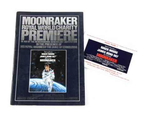 James Bond Moonraker (1979) Premiere programme and ticket for London Leicester Square (2). 