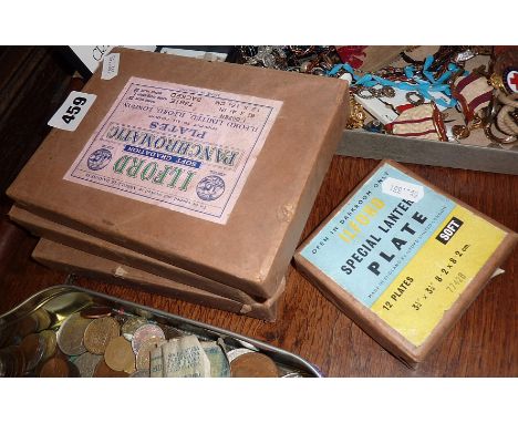 Some vintage packets (unopened) of Ilford Panchromatic and Special Lantern plates