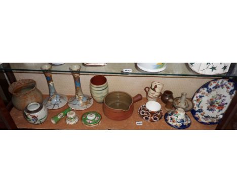 Shelf of assorted china