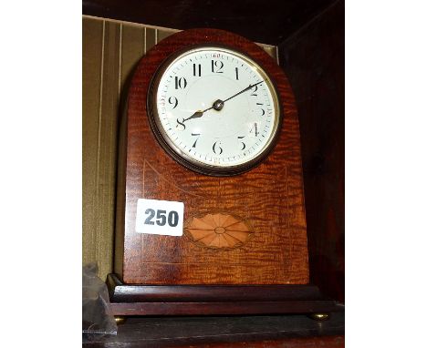 Edwardian inlaid mahogany mantle clock with French movement