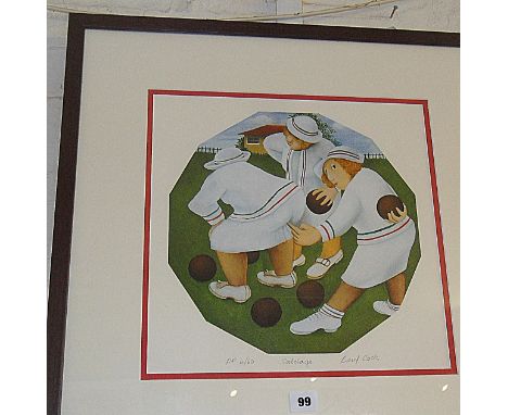 Beryl Cook colour silkscreen print "Sabotage" signed in pencil & number AP 4/60, 57cms x 57cms framed