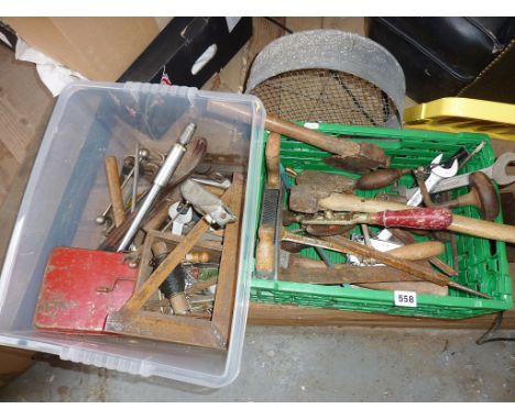Two crates of assorted tools etc.