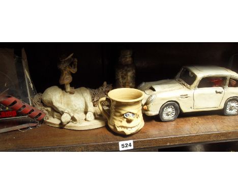 Shelf of assorted items