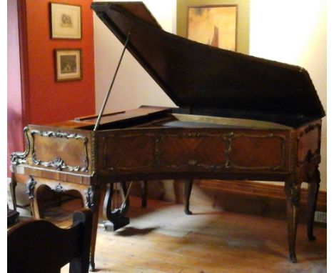 Broadwood (c1904)
A 6ft 6in barless grand piano in a Louis XV style kingwood, marquetry and ormolu mounted art case raised on