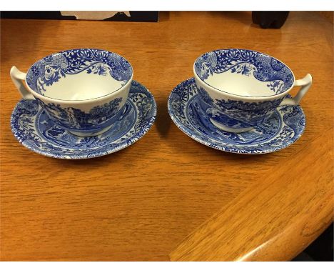 Spode, two cups and saucers, Italian design