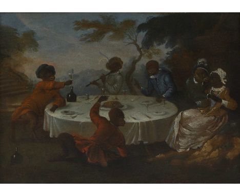 French School, 18th century A monkey luncheon partyoil on canvas35.5 x 51.5cmCondition ReportFramed: 44 x 59cmRelined with sl
