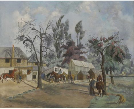 ▲ Mary Viola Paterson (1899-1981) 'Racing Stables'signed 'Viola Paterson' l.l., oil on canvas61 x 76.5cmProvenance: With Pant