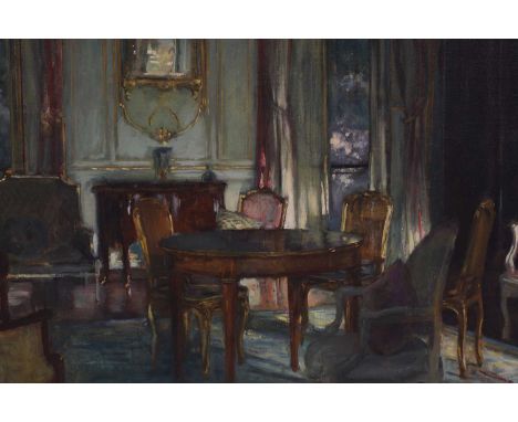 Herbert Arnould Olivier (1861-1952) An interior, No.19 rue de Reservoirs, Versaillessigned, inscribed and dated 'Herbert A Ol