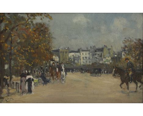 Albert Ludovici Jnr (1852-1932) Rotten Row, Hyde Park, Londonsigned 'Ludovici' l.l., oil on canvas22 x 33cmCondition ReportFr