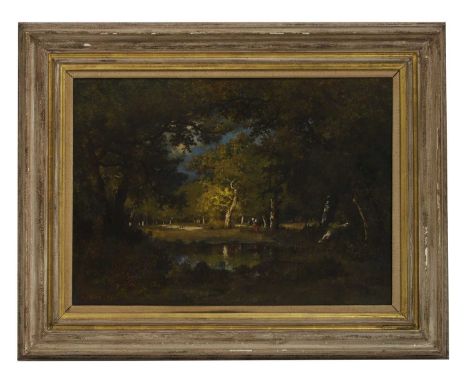 Narcisse-Virgilio Diaz de la Peña (French, 1807-1876) 'La Mare Sous-Bois'signed and dated 'N. Diaz.74.' l.l., oil on panel40 