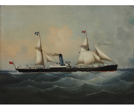 English School, 19th century A steamship under auxiliary sailoil on canvas44.5 x 59.5cm Condition ReportOverall: 52.5 x 67.5c
