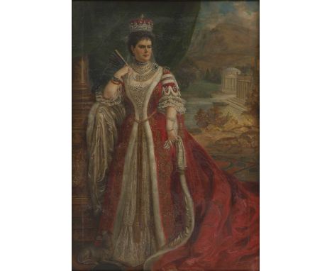 F... Wilcockson (19th/20th century) Portrait of Helen (née Magruder), Lady Abinger, wife of William Frederick Scarlett, 3rd B