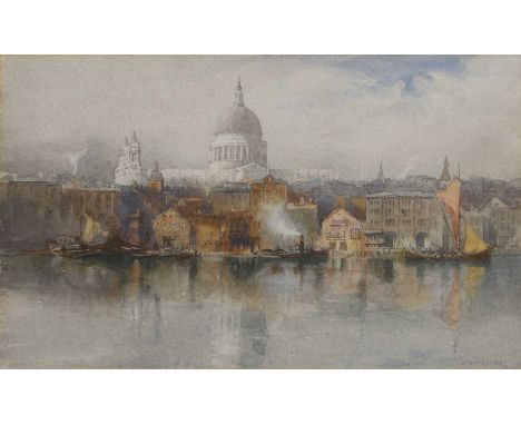Richard Henry Wright (1857-1930) 'St Paul's from Bankside'signed and dated 'R. H. Wright 1928' l.r., watercolour17.5 x 27cmCo