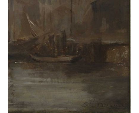 Follower of Eugène Boudin (French, 1824-1898) The harbour, St Nazairebears signature and inscription, oil on canvas31 x 46.5c