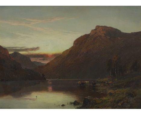 Alfred de Breanski Snr (1852-1928) ‘Departing Day - Ben Nevis’ signed 'Alfred.de Breanski' l.l., also signed and inscribed wi