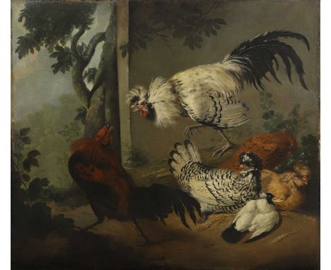 Manner of Melchior de Hondecoeter Ornamental fowl by a walloil on canvas103.5 x 119cm, unframedCondition ReportAppears to be 