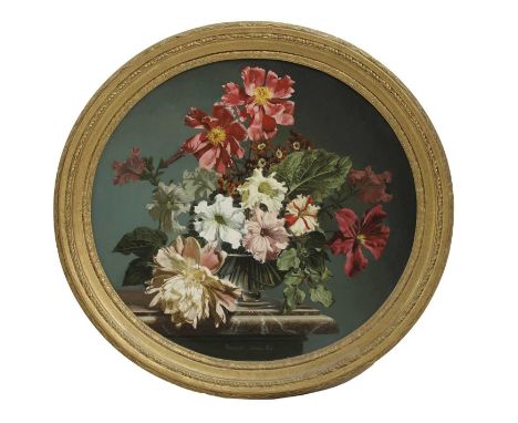 ▲ Gordon Bennett Oates (1928-2009) Summer flowers in a glass bowl on a stone ledgesigned and dated 'Bennett Oates 86' l.c., o