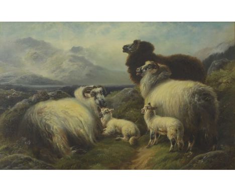 Robert Watson (1865-1916) Sheep on a hillsidesigned 'R. Watson/1892' l.r., oil on canvas51 x 77cmCondition ReportFramed: 81 x