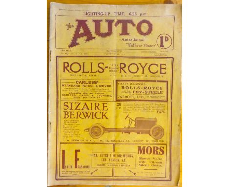 Automotor Journal dating 1906 period and several pre-1900 without covers, also examples of Motor Trader, Motor Industry, Moto