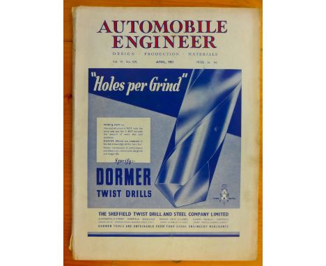 Automobile Engineer. A significant selection of loose magazines in VGC. Covering the period between 1943 and 1961, with cover