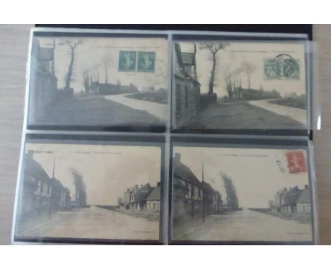 The 1908 A.C.F. Grand Prix. A red album and slip case containing period postcards depicting driver's and their cars, personal