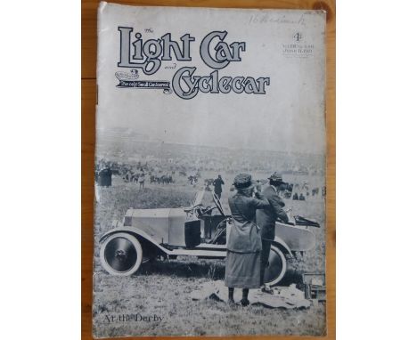 Light Car Magazine. 30 loose issues for 1921 to 1929, all with their covers. All in good clean condition, housed in two plast