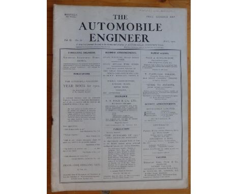 Internal Combustion Engineering, and the Automobile Engineer. Circa 27 issues from 1910 to 1918. Mainly in good fettle with c