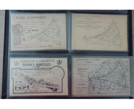 The 1906 A.C.F. Grand Prix. A green album and slip case containing period postcards depicting driver's and their cars, the Ci
