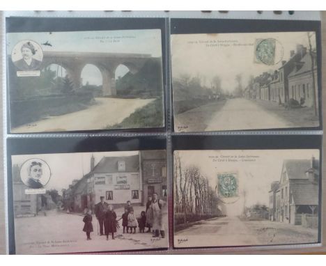 The 1907 A.C.F. Grand Prix. Plastic envelopes containing well-defined period postcards by G. Marchaud, depicting vignettes of