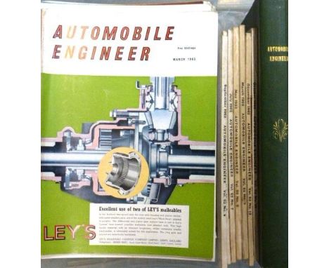 Automobile Engineer 1910/11 and 1950s. A hardbound volume 1, small folio in dark green cloth with gilt lettering to the spine