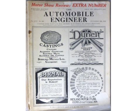 The Automobile Engineer 1920s and 1930s. Two boxes, one containing about 25 issues from the 1920s, most in individual transpa