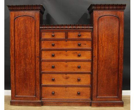 An early Victorian mahogany wardrobe, by James Porter (fl.1825–45), cabinet, chair &amp; sofa manufacturer, upholsterer &amp;