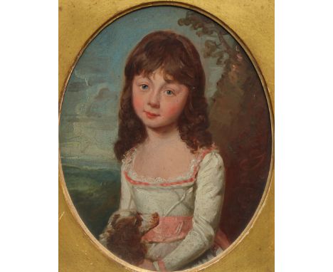 Thomas Barrow (1737 - 1822)Eliza Bisbrowne, Aged 9 Yearstitled and named to verso, dated 1788, oval oil on panel, 27cm x 21.5