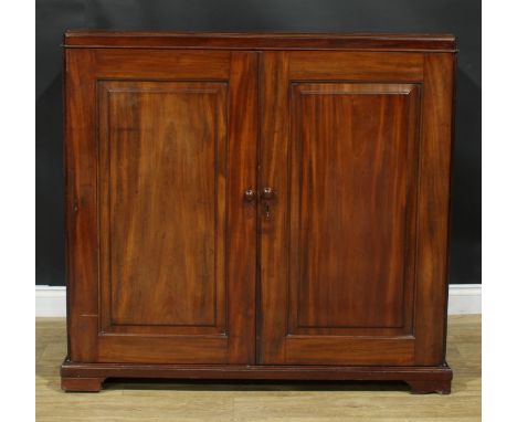 A 19th century mahogany enclosed collector’s folio or plan chest, retailed by William Shorten, furnisher, Hereford, badged, r