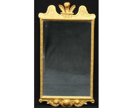 A 19th century giltwood Vauxhall pier glass, in the George II taste, bevelled mirror plate, Prince of Wales's feathers cresti