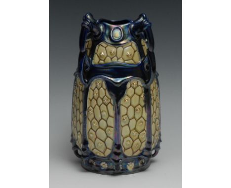 A Zsolnay Art Nouveau eosine glaze vase, 21.5cm high, unmarked, early 20th century 